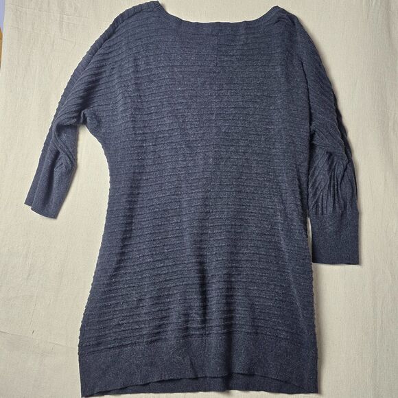 Caslon Women's Medium Charcoal Cotton Knit Stretch Sweater Dress‎ - Picture 2 of 14